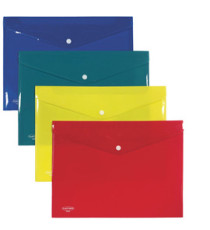 Busta con bottone - PP - 33 x 23,7 cm - colori assortiti - Plastibor