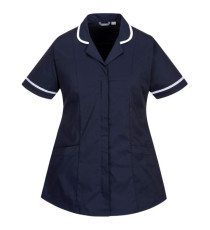 Camice da donna - maniche corte - elasticizzato - taglia L - blu navy - Portwest