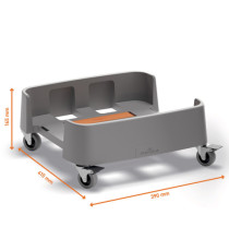 Carrello quadrato per bidoni DURABIN da 90L - 4 ruote - 39 × 16,5 × 41,5 cm - rPP - Durable