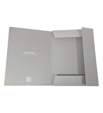 Cartella 3 lembi con elastico - A4 - dorso 1 cm - grigio chiaro - BM