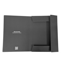 Cartella 3 lembi con elastico - A4 - dorso 1 cm - grigio scuro - BM