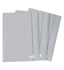 Cartella 3 lembi con elastico - A4 - dorso piatto - grigio chiaro - BM