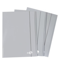 Cartella 3 lembi con elastico - A4 - dorso piatto - grigio chiaro - BM