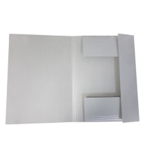 Cartella 3 lembi con elastico - A4 - dorso piatto - grigio chiaro - BM