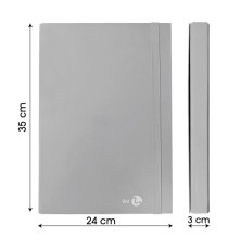 Cartella progetto con elastico - 25 x 34 cm - dorso 3 cm - grigio chiaro - BM