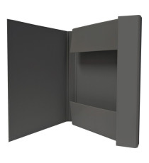Cartella progetto con elastico - 25 x 34 cm - dorso 3 cm - grigio scuro - BM