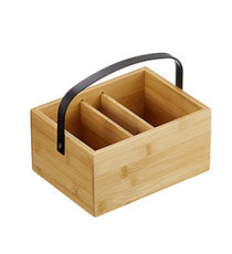 Cassetta porta condimenti - bamboo naturale - 20 x 15 x 10cm - Leone