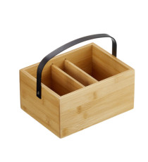 Cassetta porta condimenti - bamboo naturale - 20 x 15 x 10cm - Leone