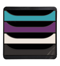 Cassettiera Big Box 4 -linea Titane - 34,7 x27,8 x 26,7 cm - 4 cassetti - colori assortiti - Exacompta