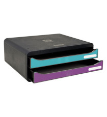 Cassettiera Toolbox - linea Titane - 27 x 35,5 x 13,5 cm - 2 cassetti - colori assortiti - Exacompta