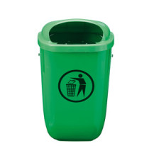 Cestino gettacarte Classic - da esterni - 40,4 x 34,8 x 74,5 cm - 50 L - PP - verde - Medial