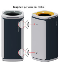 Cestino gettacarte Wastee - per raccolta differenziata - 60 L - Grigio - Kobra