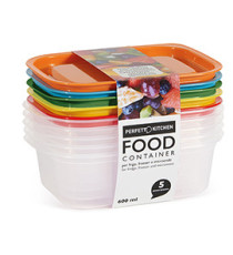 Contenitori alimenti – 185 x 125 x 561 mm – 600 ml - PP - Perfetto – conf. 5 pezzi
