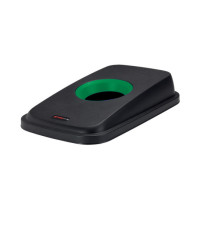 Coperchio per cestino SELECTO - con foro - nero/verde - Rotho