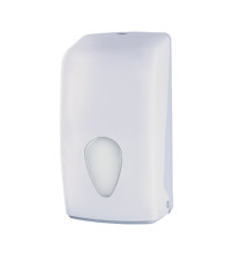 Dispenser carta igienica Stileco - interfogliata - 13,5 x 13,5 x 27,7 cm - 500 fogli - ABS - bianco - Medial Internation
