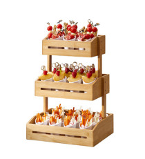 Espositore buffet - 3 piani - bamboo naturale - H 41cm - Leone