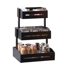 Espositore buffet - 3 piani - bamboo nero - H 41cm - Leone