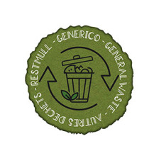 Etichetta in vinile raccolta differenziata Stik - generico - autoadesiva - 10,5 x 10,5 cm - PVC - verde - Medial Interna