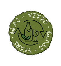 Etichetta in vinile raccolta differenziata Stik - vetro - autoadesiva - 10,5 x 10,5 cm - PVC - verde - Medial Internatio