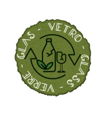 Etichetta in vinile raccolta differenziata Stik - vetro - autoadesiva - 10,5 x 10,5 cm - PVC - verde - Medial Internatio