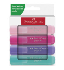 Evidenziatore Textliner 46 - colori assortiti pastel - Faber-Castell - astuccio 4 pezzi