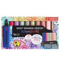 Evidenziatori Stabilo Boss Wildflowers - punta a scalpello - tratto 2 - 5 mm - colori assortiti - Stabilo - deskset 10 p