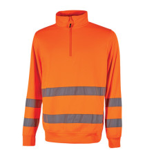 Felpa alta visibilità Felis - mezza zip - taglia M - arancio fluo - U-Power