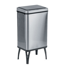 Gettacarte pieghevole Houdini - con coperchio - 35,5 x 26 x 71,5 cm - 40 L - acciaio inox -Medial International