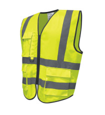 Gilet alta visibilità GILPOCK - poliestere riciclato - taglia L - giallo fluo - Deltaplus