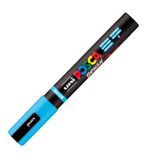 Marcatore a base d'acqua Uni Posca PC5MBR - punta brush 1.0 - 4.0mm - azzurro  - Uni Mitsubishi