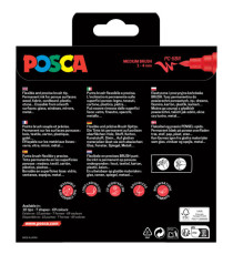 Marcatore a base d'acqua Uni Posca PC5MBR - punta brush 1.0 - 4.0mm - colori assortiti  - Uni Mitsubishi - conf. 8 pezzi