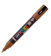 Marcatore a base d'acqua Uni Posca PC5MBR - punta brush 1.0 - 4.0mm - marrone  - Uni Mitsubishi