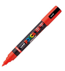 Marcatore a base d'acqua Uni Posca PC5MBR - punta brush 1.0 - 4.0mm - rosso - Uni Mitsubishi