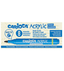Marcatore Paint Marker acrilico - punta maxi - bianco - Carioca - conf. 8 pezzi