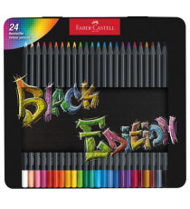 Matite colorate triangolare Black Edition - colori assortiti - Faber-Castell - conf.24 pezzi