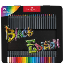 Matite colorate triangolare Black Edition - colori assortiti - Faber-Castell - conf.24 pezzi