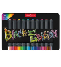 Matite colorate triangolare Black Edition - colori assortiti - Faber-Castell - conf.36 pezzi