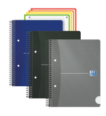 Maxiquaderno spiralato Office Essentials - A5+ - 1 rigo c/margine - 240 pagine - 80 gr - colori assortiti - Oxford