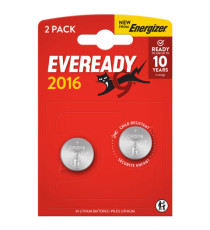 Micropila Eveready Lithium CR2016 - 3V - a pastiglia - litio - Energizer - blister 2 pezzi