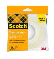 Nastro adesivo 508 -confezionato singolarmente -  19 mm x 33 m - PP - trasparente - Scotch - Conf. 8 rotoli