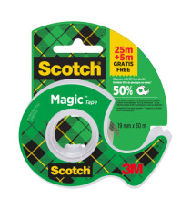 Nastro adesivo in chiocciola Magic 810 - 19 mm x 25m + 5m gratis - acrilico - trasparente - Scotch