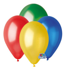 Palloncino - diametro 26 cm - lattice - metal colori assortiti - conf. 12 pezzi