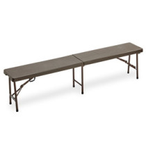 Panca Horeca - pieghevole - 44 x 30 x 183 cm - acciaio/HDPE - noce - Garden Friend
