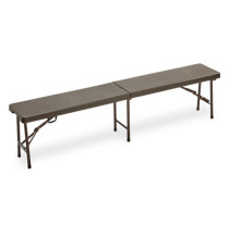 Panca Horeca - pieghevole - 44 x 30 x 183 cm - acciaio/HDPE - noce - Garden Friend