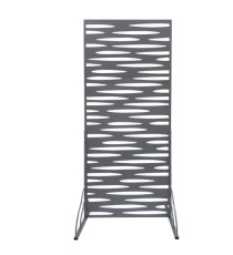 Pannello decorativo - metallo - con piedi laterali - 80 x 180 cm - grigio - Verdemax