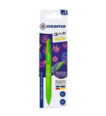 Penna a sfera 4 Multi Chrome - punta 1,00 mm - 4 colori - verde neon  - Osama