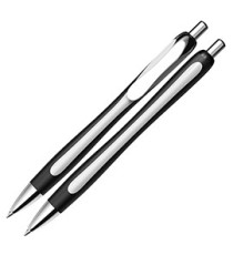 Penna a sfera a scatto Slider Rave  - punta XB  - fusto nero/bianco - nero - Schneider