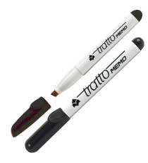 Pennarello Tratto Memo - a secco - per lavagne cancellabili - punta a scalpello - tratto 6,5mm - nero - Tratto