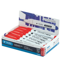 Pennarello Tratto Memo - a secco - per lavagne cancellabili - punta a scalpello - tratto 6,5mm - rosso  - Tratto