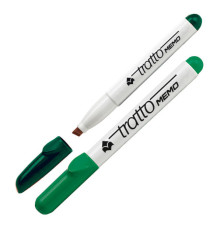 Pennarello Tratto Memo - a secco - per lavagne cancellabili - punta a scalpello - tratto 6,5mm - verde - Tratto